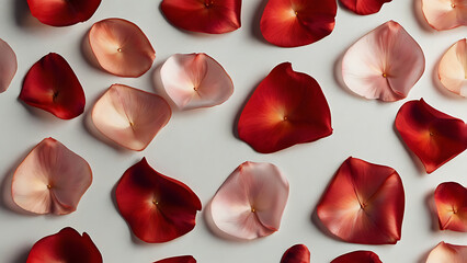 Delicate Crimson and Pink Petals Minimalist Arrangement