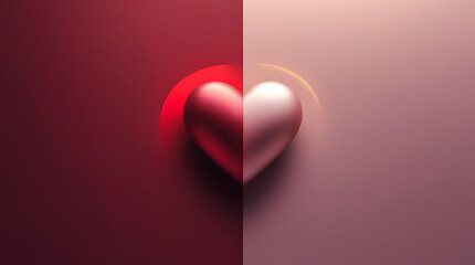 Bipartite Heart Red and Pastel Duality Concept Background