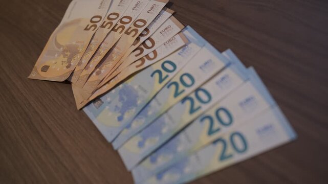 Euro Banknotes: A Close-Up of Different Denominations