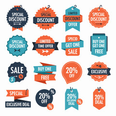 Set Colorful Promotional Tag for Seasonal Store Discounts