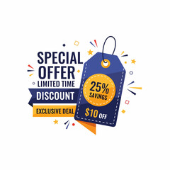 Promotional Offer Banner With Modern Flat Design
