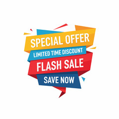 Special Offer Banner With Limited Time Flash Sale Promotion