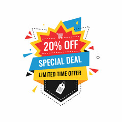 Vector Modern Sticker Illustration. Isolated Background Vector. sale label with discount. eps