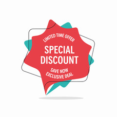 Vector Modern Sticker Illustration. Isolated Background Vector. sale label with discount. eps