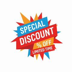 Red sale starburst sticker - stared oval label and badge with best offer and discount sign. 