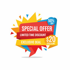 Sale promotion offer special discount graphic vector