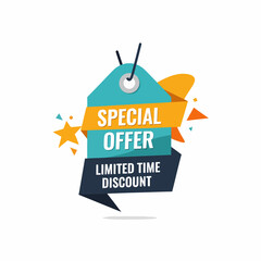 Special offer mega sale banner. Vector illustration.