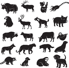 Obraz premium Wildlife & Domestic Animal Silhouettes