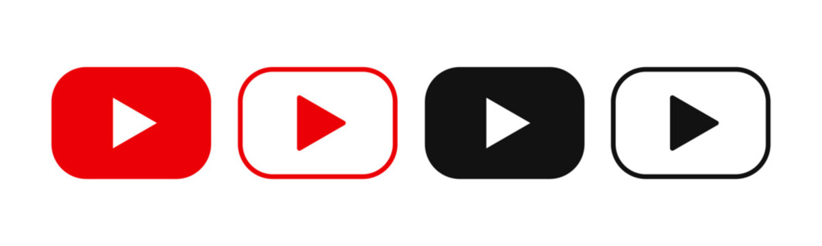 YouTube play button in red and black colors
