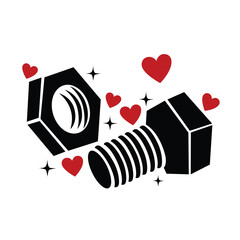 We're A Perfect Match, Funny Valentine's Day svg, Funny Anniversary svg, Mechanic Handyman Construction Repairman Valentine's Day