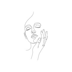 Minimalist Line Art Portrait of a Woman 33.