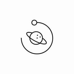 planet moon orbit icon sign vector