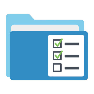 Blue Folder with Checklist and To-Do List Items.