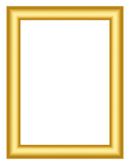 Obraz premium Classic thick gold rectangular frame with metallic shine, luxury decorative border for photo, poster or certificate