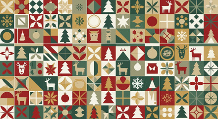 Christmas Patchwork Pattern Festive Design