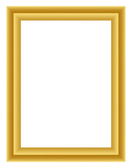 Obraz premium Slim gold rectangular frame with clean metallic finish, modern decorative border for photo or artwork