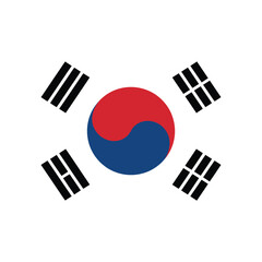 The national flag of south korea featuring a central taijitu symbol
