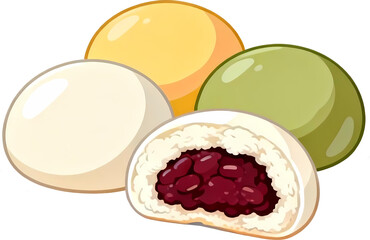 Obraz premium Korean Steamed Bun Icon Isolated on Transparent Background