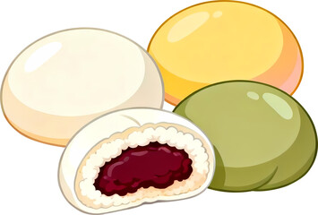 Korean Steamed Bun Icon Isolated on Transparent Background