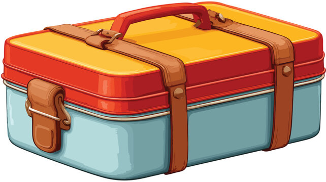 Professional Cartoon Tiffin Box Isolated on White Background Image