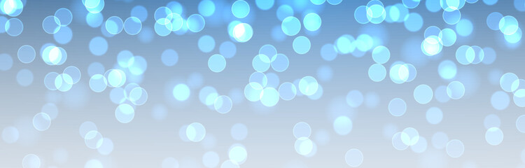 Obraz premium Magical blue bokeh with glittering confetti and glowing particles. Luxurious festive background with shimmering stardust and bright illumination.