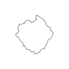 Obraz premium North Macedonia Map Vector Outline - Balkan Country Silhouette