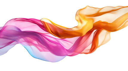 Fototapeta premium A colorful piece of fabric waving on a transparent background