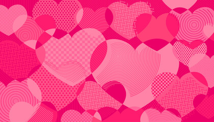 Happy Valentines Day with hearts on abstract background design. Heart pattern
