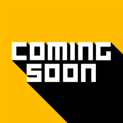 Coming Soon banner design on yellow background.
