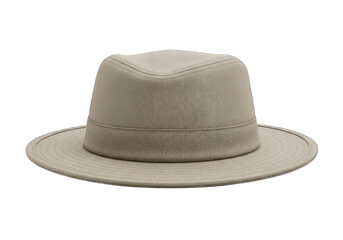 Classic beige fedora hat with ribbon band