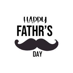 Happy Fathers Day text with mustache graphic image