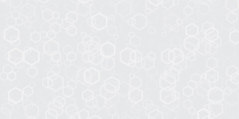 Art white and grey hexagonal pattern background design. Modern simple overlapping hexagon geometric element with molecular modern abstract simple