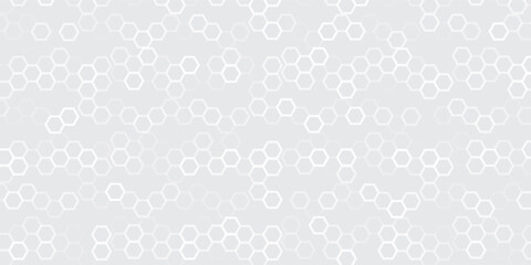 Design white and grey hexagonal pattern background design. Modern simple overlapping hexagon geometric element with molecular structures vector abstract