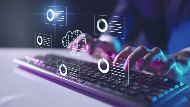 Virtual office AI Cloud storage database system, file storage digital transformation technology, file access, doc sharing business finance, AI-powered analyze big data analyze, AI performance