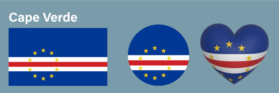set flag of Cape Verde icon vector illustration 