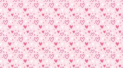 Hand drawn holiday background with hearts.