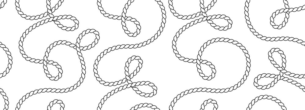 Wavy twisted ropes or cords pattern on white background