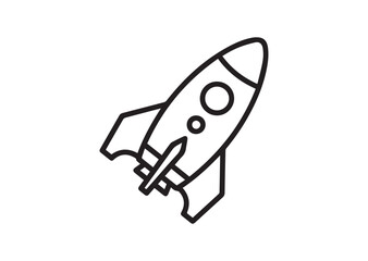 Spaceship Icon, Editable Solid Vector Illustration