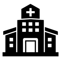 Obraz premium Hospital building silhouette vector