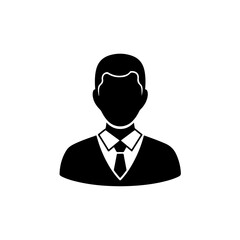 Professional business man silhouette vector illustration with suit, tie, and dress shirt for corporate, executive, and formal presentations