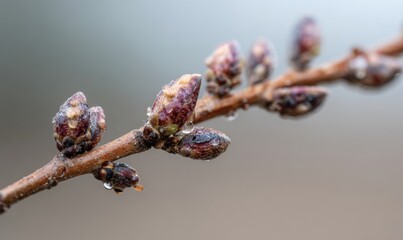 Obraz premium A branch with buds on it