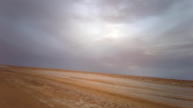 Travel adventure - Driving to Ong Jmal - The camel's neck, desert and site of Star Wars and The English Patient films, near Nefta, Tunisia, North Africa, Africa - 8th of October 2024