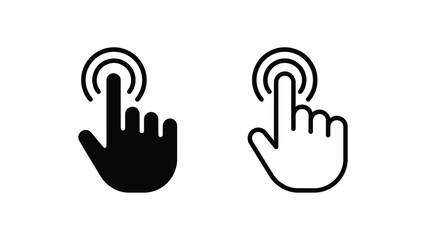Hand Clicking Icon with Finger