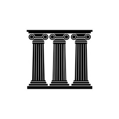 Obraz premium Elegant vector illustration of three classical greek ionic columns with entablature and architrave for architecture, design, or ancient history projects
