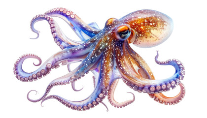 Fototapeta premium Vivid, detailed illustration of an octopus with outstretched tentacles
