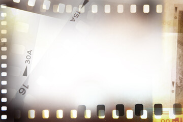 Film negatives background. copy space