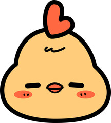 Cute handdrawn cartoon chicken face illustration for kids © ciaoaleandro