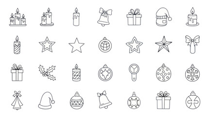 Christmas Icons Set: Hand-Drawn Festive Symbols for Holiday Design