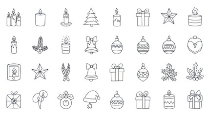 Christmas Icons Set: Hand-Drawn Festive Symbols for Holiday Design