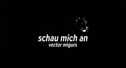 A striking silhouette of a panther's head on a black background, with text